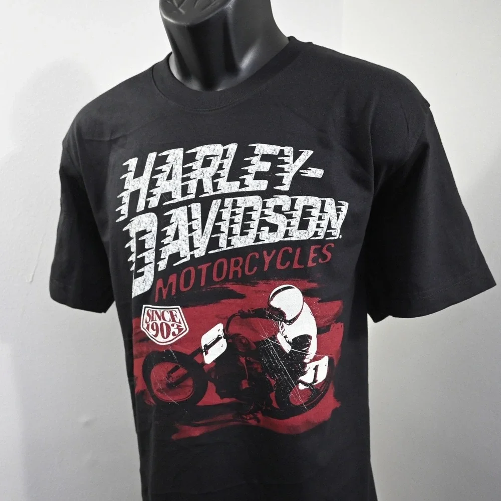 Harley Davidson T-Shirt Mens L Regular Black Graphic Biker USA MADE
